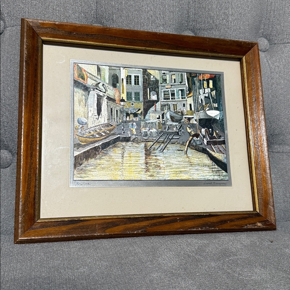 11”X9.5” Framed Lionel Barrymore Venice Print